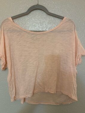 Forever 21 Light Pink Cropped Boxy Tee